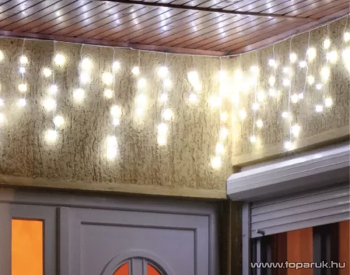 HOME KAF 300L 10M Kültéri LED-es fényfüggöny, 300 db hideg fehér színű LED-del, 8 programos, memóriás, 10 méter széles