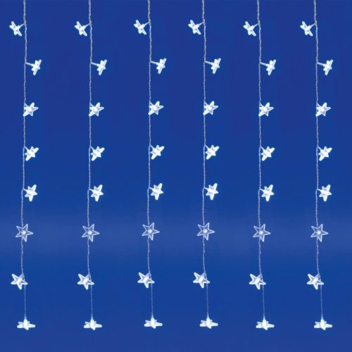 HOME KAF 48L Csillag díszes fényfüggöny, 150 x 100 cm, 48 db hideg fehér leddel