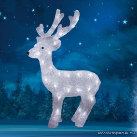   HOME KDA 30 Kültéri LED-es akril rénszarvas dekoráció, 50 db hidegfehér / melegfehér kiválasztható színű LED fénnyel