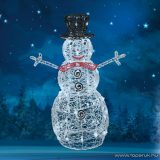   HOME KDA 9 Kültéri akril hóember, 80 db hidegfehér / melegfehér, kiválasztható színű LED-del, 90 cm magas