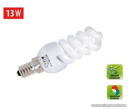 HOME KFS 13/14M Kompakt fénycső, spirál, 13 W / E 14 / 2700 K / 826 lm