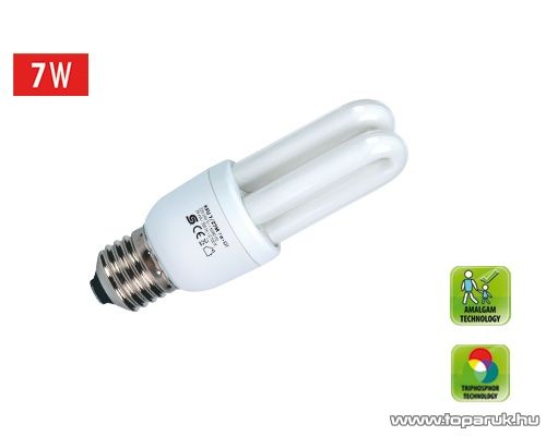 HOME KFU 7/27M Kompakt fénycső, 2U, 7 W, E 27, 2700 K