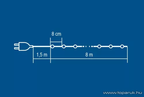 HOME KII 100/M Beltéri LED-es fényfüzér, 100 db LED, 8 m hosszú, multi (színes) fényű