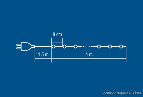 HOME KII 50/P Beltéri LED-es fényfüzér, 50 db LED, 4 m hosszú, pink (rózsaszín) fényű