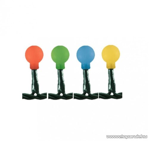 HOME KII 100B/M Beltéri állófényű LED-es opál gömb fényfüzér, 100 db színes LED-del