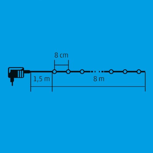 HOME KII 100B/M Beltéri állófényű LED-es opál gömb fényfüzér, 100 db színes LED-del