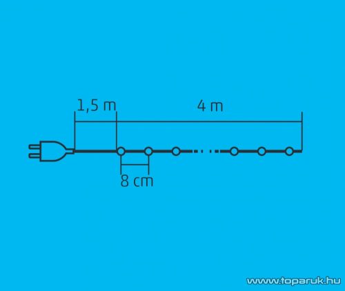 HOME KII 50B/M Beltéri állófényű LED-es opál gömb fényfüzér, 50 db színes LED-del