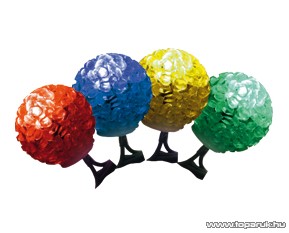 HOME KIB 48C/M Beltéri LED-es fényfüzér, 3 cm-es, fehér EVA anyagú gömbökkel, 8 programos, memóriás