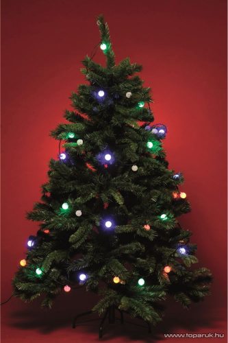 HOME KIB 48C/M Beltéri LED-es fényfüzér, 3 cm-es, fehér EVA anyagú gömbökkel, 8 programos, memóriás