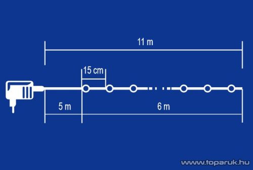HOME KIB 48C/M Beltéri LED-es fényfüzér, 3 cm-es, fehér EVA anyagú gömbökkel, 8 programos, memóriás