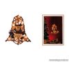 HOME KID 131/R Rattan világító dekoráció, harang forma, szarvas figurával