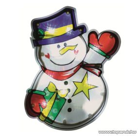   HOME KID 312 Beltéri LED-es ablakdísz, hóember dekoráció, 10 db hideg fehér fényű leddel