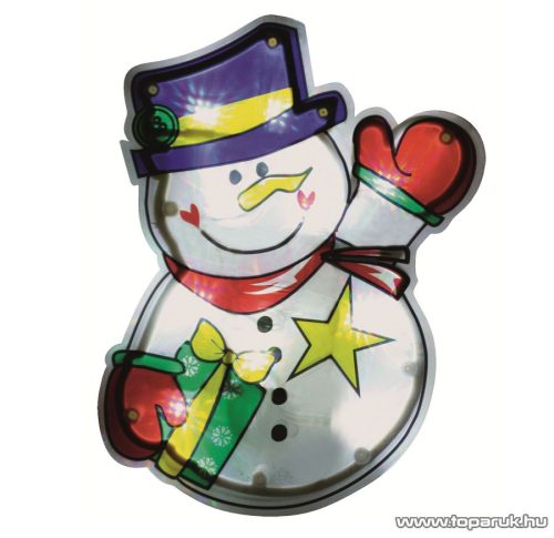 HOME KID 312 Beltéri LED-es ablakdísz, hóember dekoráció, 10 db hideg fehér fényű leddel