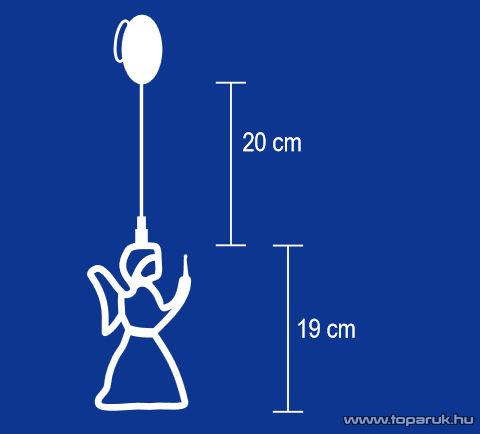 HOME KID 413 Beltéri LED-es ablakdísz, angyal dekoráció, 8 db meleg fehér fényű leddel