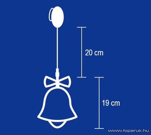 HOME KID 415 Beltéri LED-es ablakdísz, harang dekoráció, 8 db meleg fehér fényű leddel