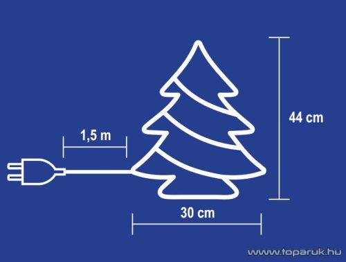 HOME KID 502/M Fenyőfa ablakdísz, 35 db színes hagyományos izzóval