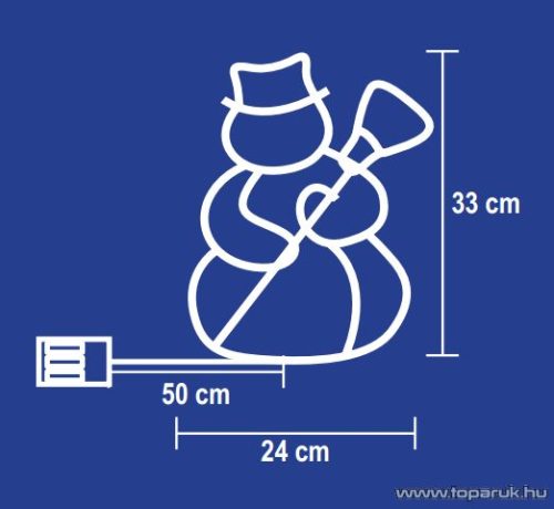 HOME KID 602 LED-es ablakdísz, hóember, 25 db hideg fehér és 10 db sárga fényű leddel - megszűnt termék: 2019. október