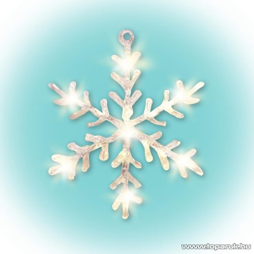 HOME KID 701/WW Beltéri LED-es akril ablakdísz, hókristály dekoráció, 16 db meleg fehér fényű leddel