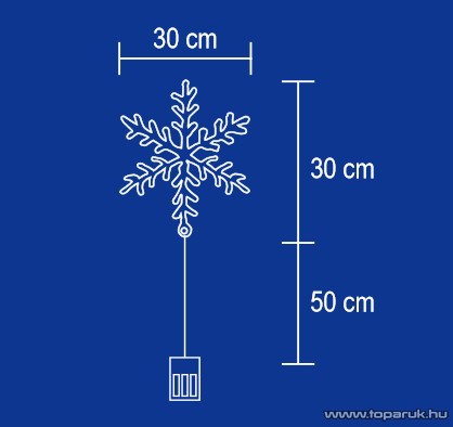 HOME KID 701 Beltéri LED-es akril ablakdísz, hókristály dekoráció, 16 db hideg fehér fényű leddel