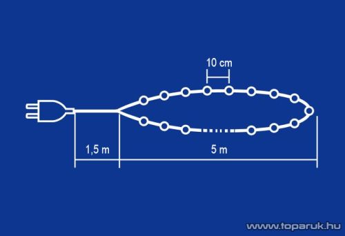 HOME KIF 50 RETRO Hagyományos izzós / izzószálas fényfüzér, 50 db fehér izzóval