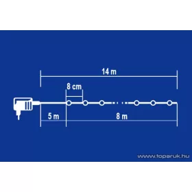   HOME KIL 108 Kültéri jégcsap fényfüzér, 8 programos, memóriás, 100 db hidegfehér LED-del