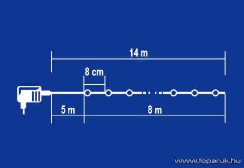 HOME KIL 108 Kültéri jégcsap fényfüzér, 8 programos, memóriás, 100 db hidegfehér LED-del