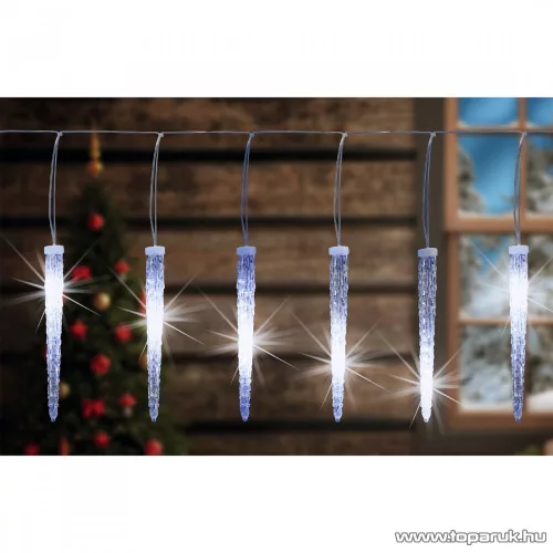 HOME KJL 15 Kültéri Jégcsap fényfüzér dekoráció, 180 db hideg fehér LED-del