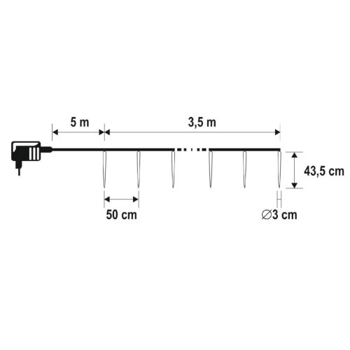 HOME KJL288 Kültéri jégcsap fényfüzér, 288 db olvadást imitáló futófényű HIDEG FEHÉR SMD LED-del, 8 db jégcsap, 3,5 m hosszú