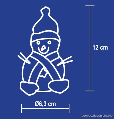 HOME KKD 106 Dekorációs lámpa, hóember, 12 cm