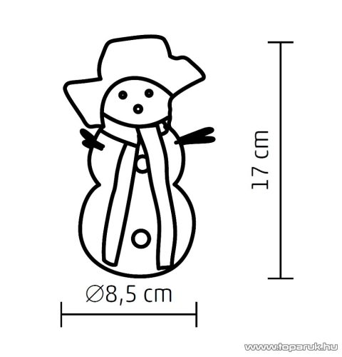 HOME KKD 107 Dekorációs lámpa, hóember, 17 cm