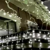 Home KKF 608/WH Kültéri LED-es fényfüggöny, 600 db HIDEG FEHÉR LED-del, 8 fényprogram, fehér vezeték, 20 m