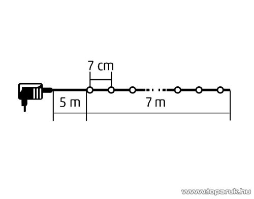 HOME KKL 100C/WW Kültéri LED-es fényfüzér, 7 m hosszú, 100 db meleg fehér fényű LED-del, állófényű