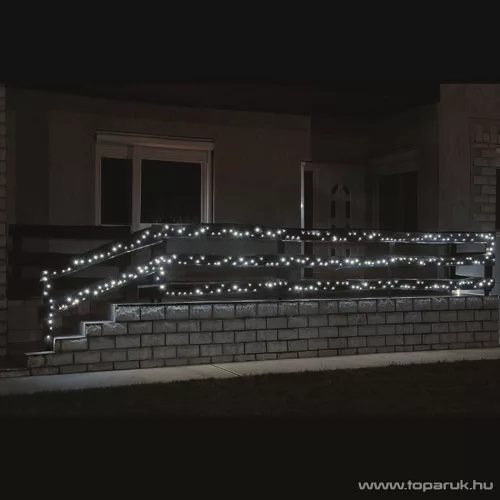 HOME KKL 200C/WH Kültéri LED-es fényfüzér, 14 m hosszú, 200 db hideg fehér fényű LED-del, állófényű