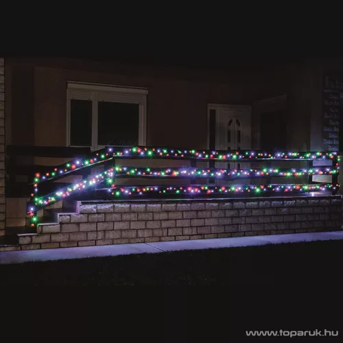 HOME KKL 500C/M Kültéri LED-es fényfüzér, 35 m hosszú, 500 db multi (színes) fényű LED-del, állófényű