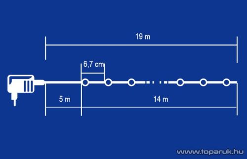HOME KKL 208/BL Kültéri LED-es fényfüzér, 200 db kék LED-del - megszűnt termék: 2018. október