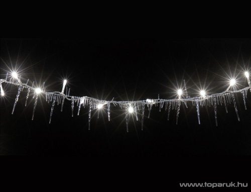 HOME KLG 50 Kültéri LED-es jégcsap fényfüzér, 50 db hidegfehér LED-del, 2,5 m hosszú