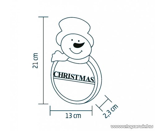 HOME KLW 21 S Világító fa ablak és ajtó dísz, időzített melegfehér LED világítással, hóember