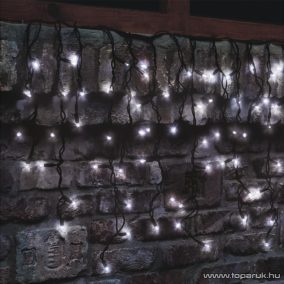   HOME KSF 204/WH Kültéri LED-es sorolható (toldható) jégcsap fényfüggöny, 200 x 200 cm, 204 db hidegfehér LED-del