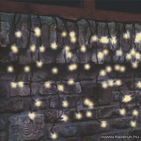   HOME KSF 204/WW Kültéri LED-es sorolható (toldható) jégcsap fényfüggöny, 200 x 200 cm, 204 db melegfehér LED-del