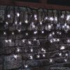 HOME KSF 50F/WH Kültéri LED-es sorolható (toldható), villogó jégcsap fényfüggöny, 50 db hidegfehér LED-del