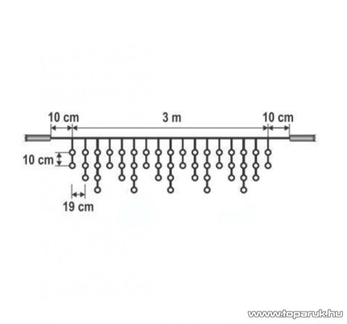 HOME KSF 50F/WW Kültéri LED-es sorolható (toldható), villogó jégcsap fényfüggöny, 50 db melegfehér LED-del