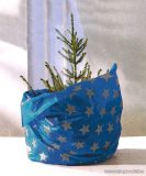   HOME KT 250/BL Karácsonyfa takaró 3 in 1 (burkolatvédő, csomagoló és szállítóanyag), kék alap / ezüstszürke csillagok