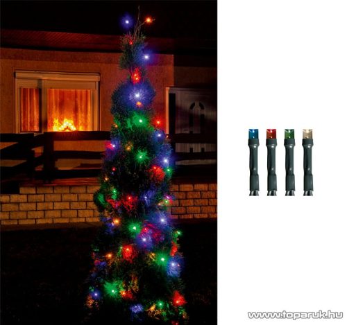 HOME LED 208C/M Kültéri LED-es fényfüzér, 14 m hosszú, 200 db multi (színes) fényű LED-del, 8 programos, memóriás