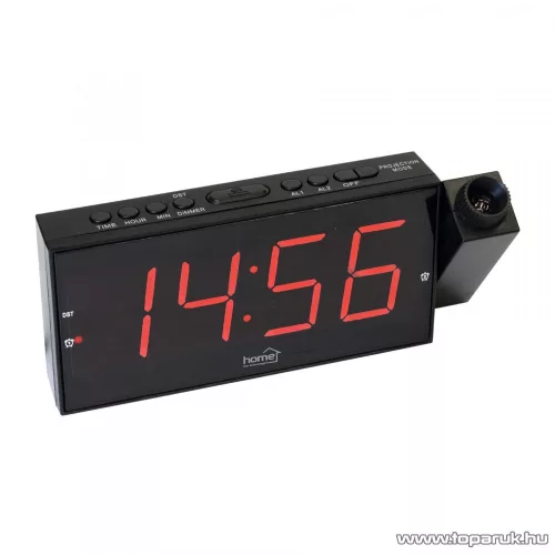 HOME LTCP 01 Digitális, LED-es ébresztőóra projektorral, piros JUMBO LED kijelzővel