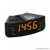   HOME LTCR 02 Digitális, AM/FM rádiós asztali ébresztőóra, borostyán sárga, nagyméretű LED kijelzővel