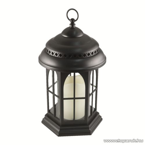HOME LTN 4/BK Beltéri lámpás LED-es gyertyával, fekete - megszűnt termék: 2020. február