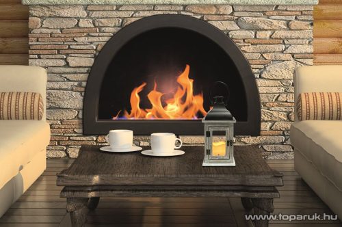 HOME LTN 7 Beltéri lámpás LED-es gyertyával, fa alapanyag üveggel + fém tető