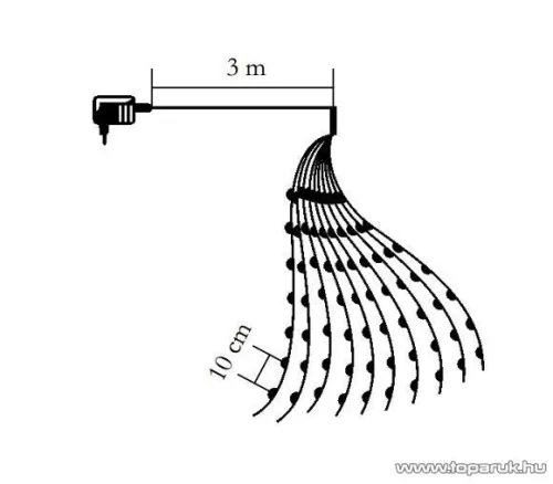 HOME ML 200/WW 10 ágú, 200 db Micro LED-es kültéri fényfüzér köteg (fényháló), meleg fehér színű világítással