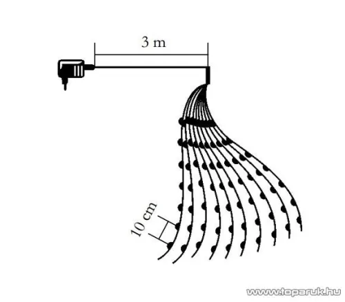 HOME ML 250G/WH 10 ágú, 250 db Micro LED-es kültéri fényfüzér köteg (fényháló), hideg fehér színű világítással