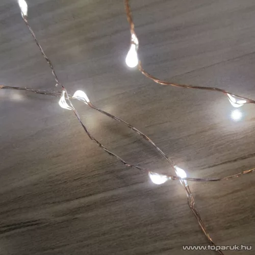 HOME ML 80/WH Kültéri 80 db fényesen ragyogó, pontszerű Micro LED-es fényfüzér, 790 cm hosszú, hideg fehér fényű világítással